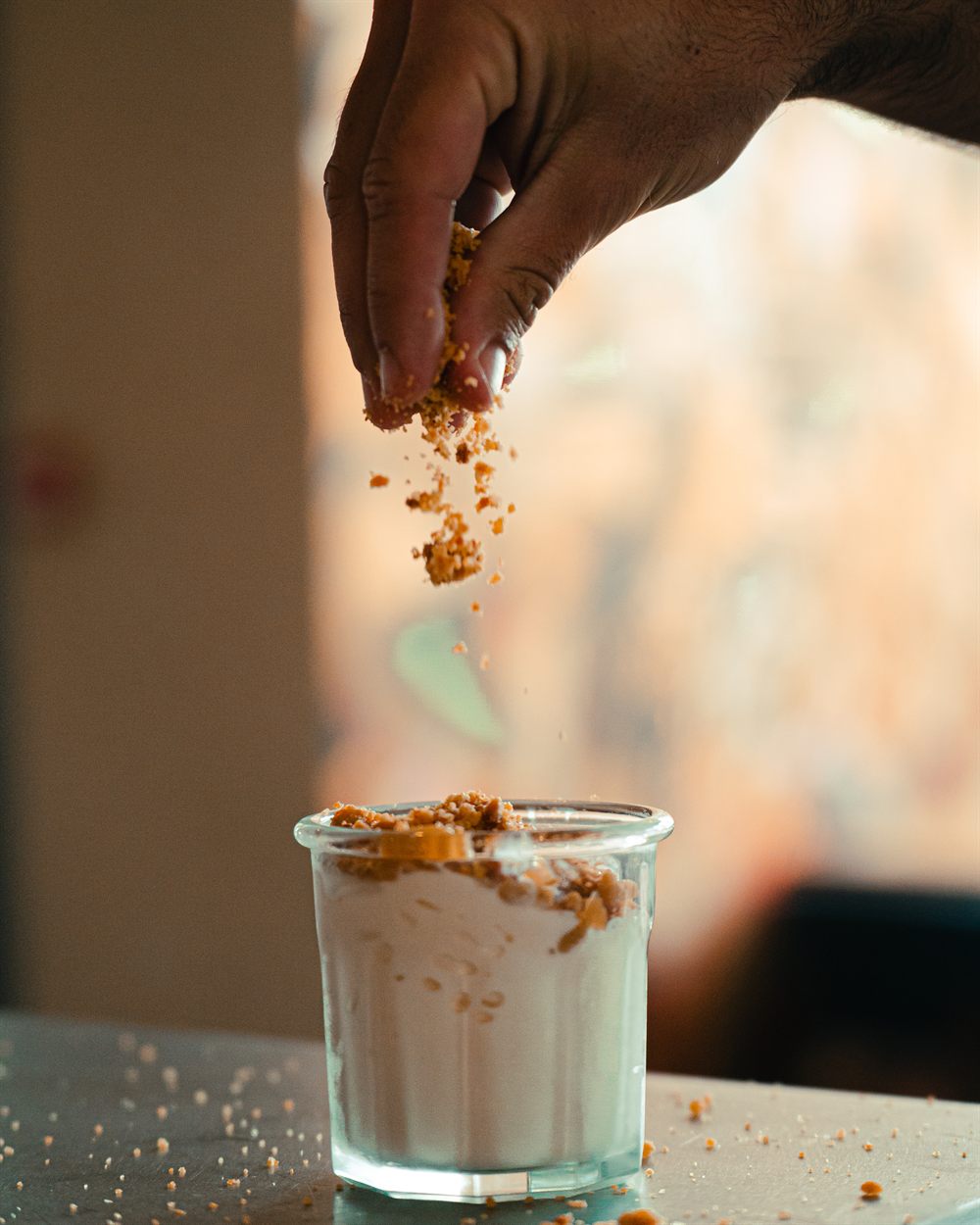 Dessert Amann! saupoudré de crumble de spéculoos